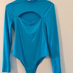 SHEIN Vibrant Blue Long Sleeve Bodysuit